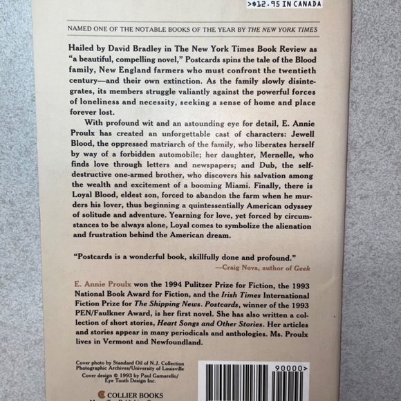 ANNIE PROULX, POSTCARDS, NOVEL, 1992. Paperback. - Picture 2 of 3